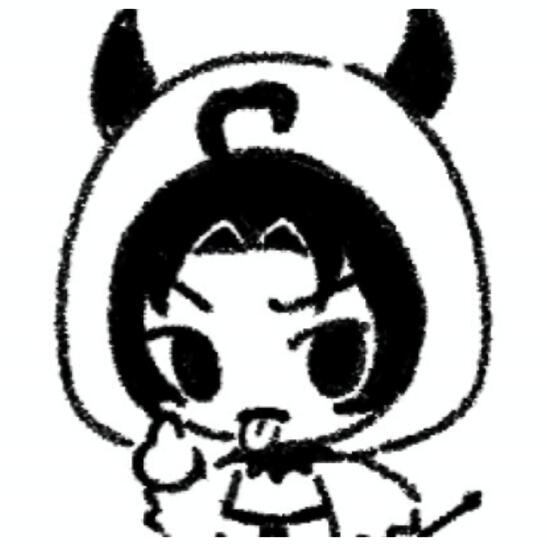 Profile Picture shows a Black and White drawing of a character sticking out their tongue